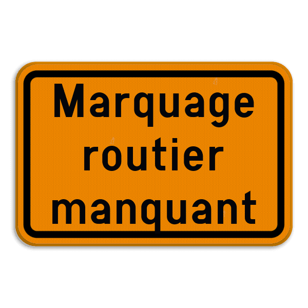 Panneau de signalisation - F39 - Marquage routier manquant