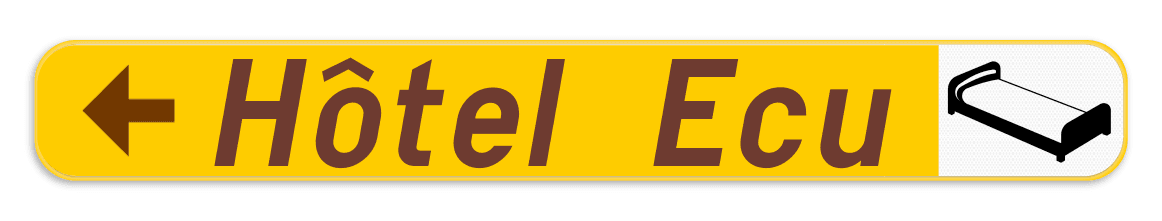 Panneau directionnel - Hôtel, restaurant, camping - Gauche + picto