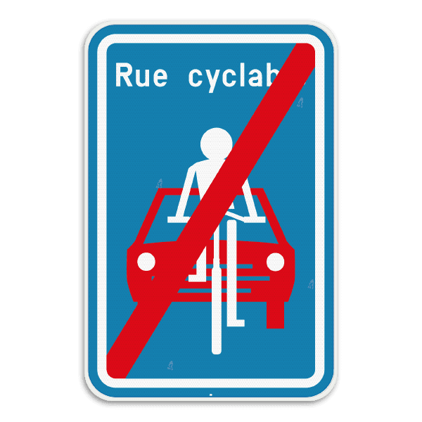 Panneau SB250 - F113 - Fin d'une rue cyclable