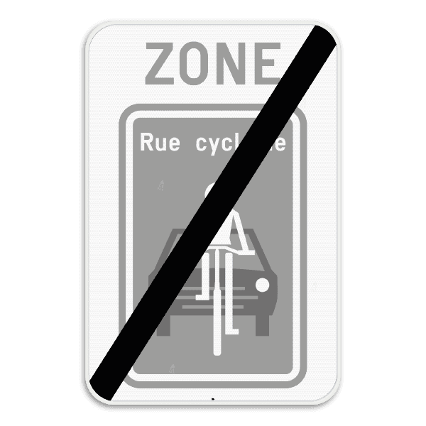 Panneau SB250 - ZF113 - Fin de Zone à rue cyclable