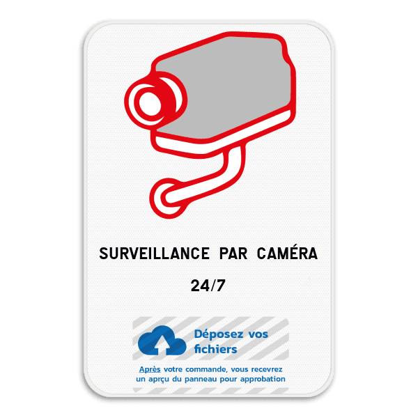 Surveillance par caméra - Texte et logo personnalisé