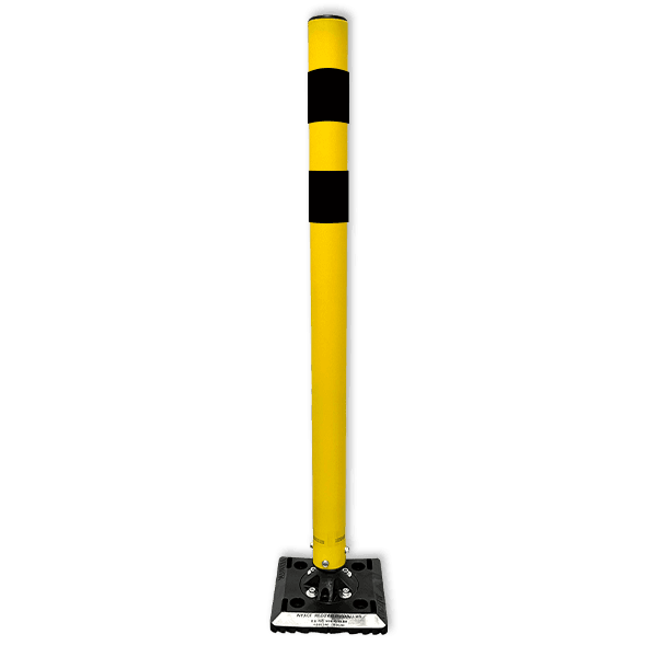 Poteau Kickback Jaune/Noir Ø60 mm – Balise Flexible de Sécurité Routière