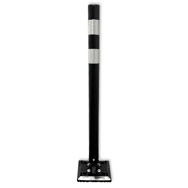 Poteau Kickback Noir/Blanc Ø60 mm – Balise Flexible de Sécurité Routière