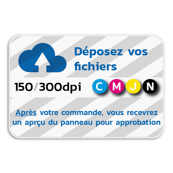 Panneau d'information 3:2 réfléchissant avec votre propre impression