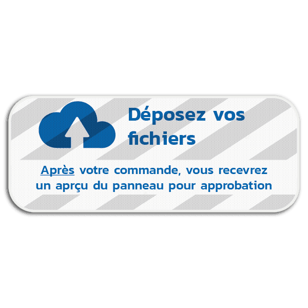 Panneau d'information 5:2 réfléchissant avec votre propre impression