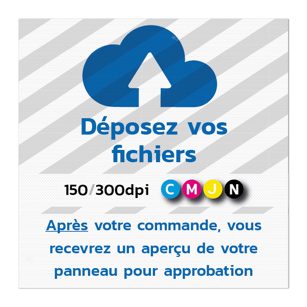 Panneau d'information plat 1:1 réfléchissant avec votre propre impression