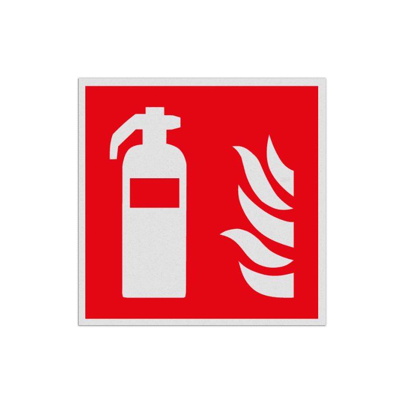 Brand bord met pictogram Blusapparaat