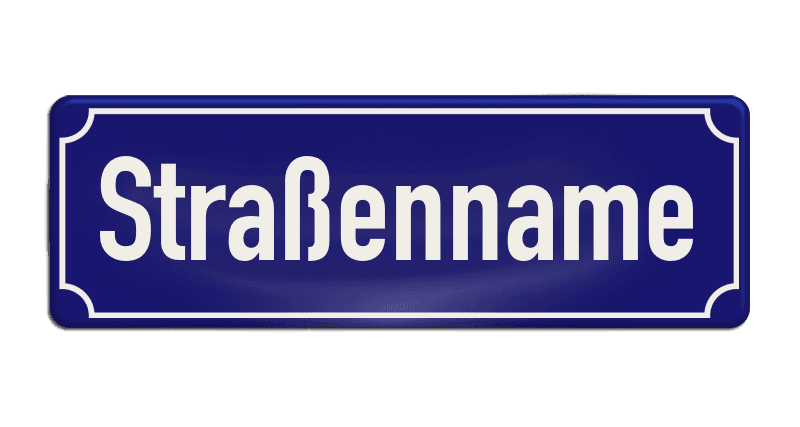 Straßennamenschild 600x200mm - 1 Zeile