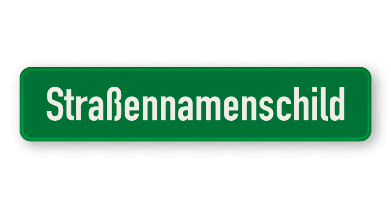 Straßennamenschild 1000x200mm - 1 Zeile ohne Rand