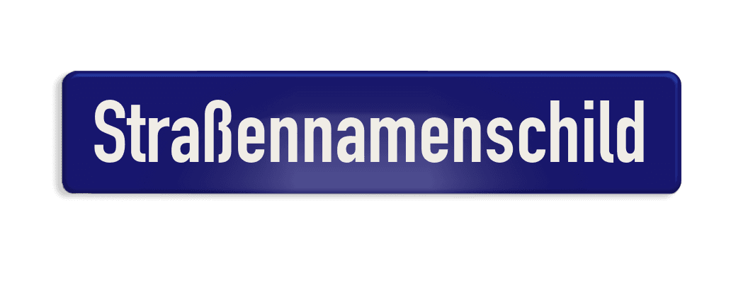 Straßennamenschild 1000x200mm - 1 Zeile ohne Rand