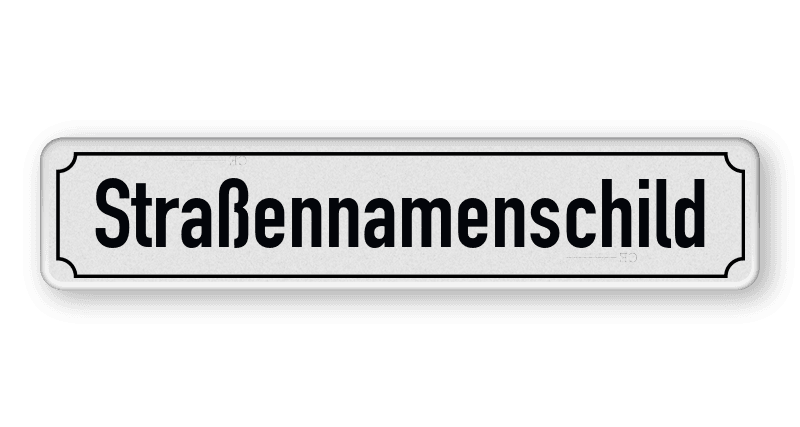 Straßennamenschild 1000x200mm - 1 Zeile mit Rand