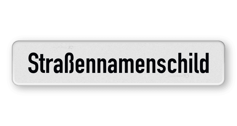 Straßennamenschild 1000x200mm - 1 Zeile ohne Rand