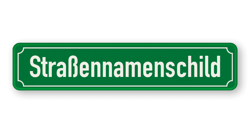 Straßennamenschild 1000x200mm - 1 Zeile mit Rand