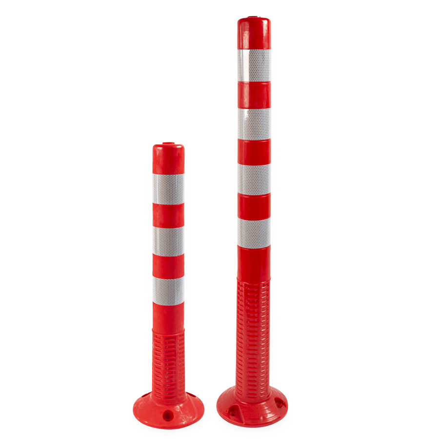 Poteaux Flexibles Anti-Stationnement ComeBack en caoutchouc - rouge/blanc reflex - Ø80mm