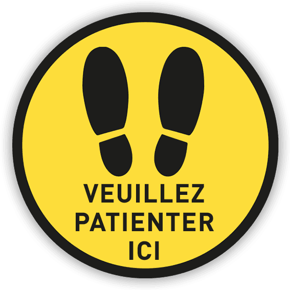 Autocollant de sol personnalisable – Veuillez patienter ici