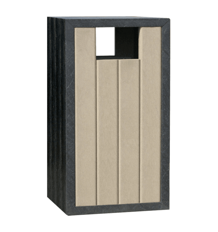Afvalbak TS-Jupiter van gerecycled kunststof, Sand Beige - 70 liter