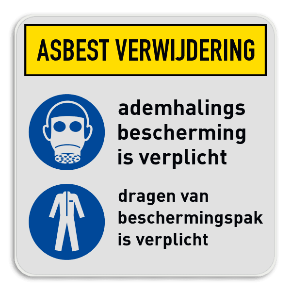 Veiligheidsbord Asbest met veiligheidsinstructies