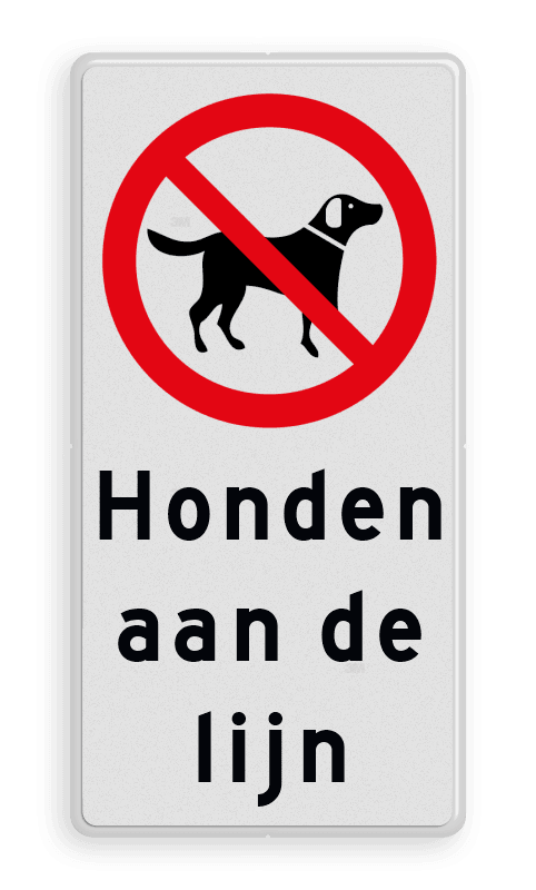 Informatiebord 200x400mm - Honden aan de lijn toegestaan