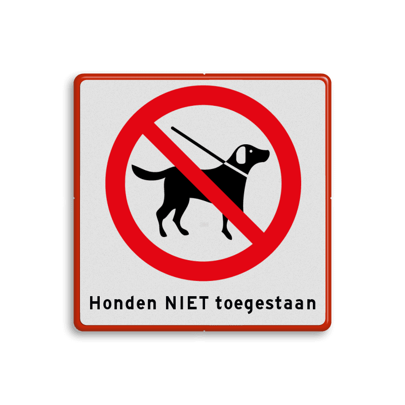 Informatiebord 300x300mm VERBODEN voor honden