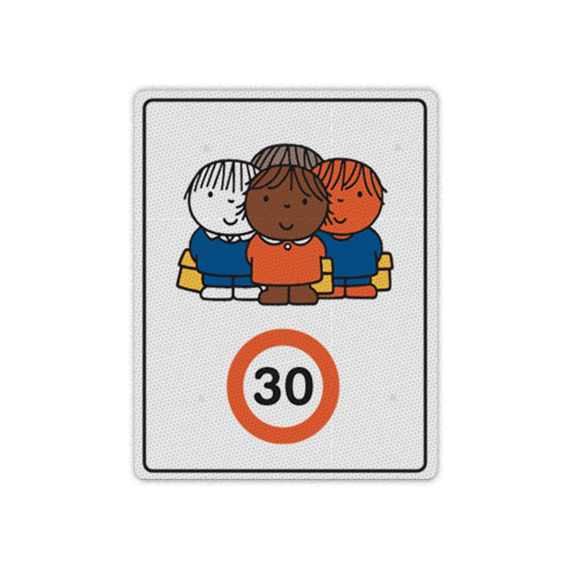 Sticker reflecterend - Dick Bruna snelheid - groepje kinderen (multi)