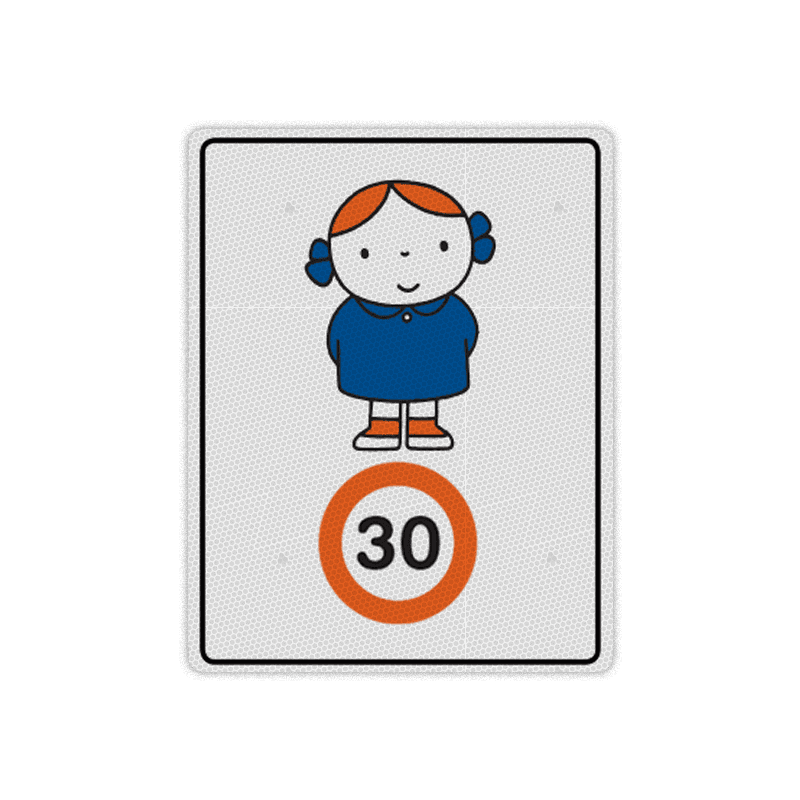 Sticker reflecterend - Dick Bruna snelheid - meisje met blauw jurkje
