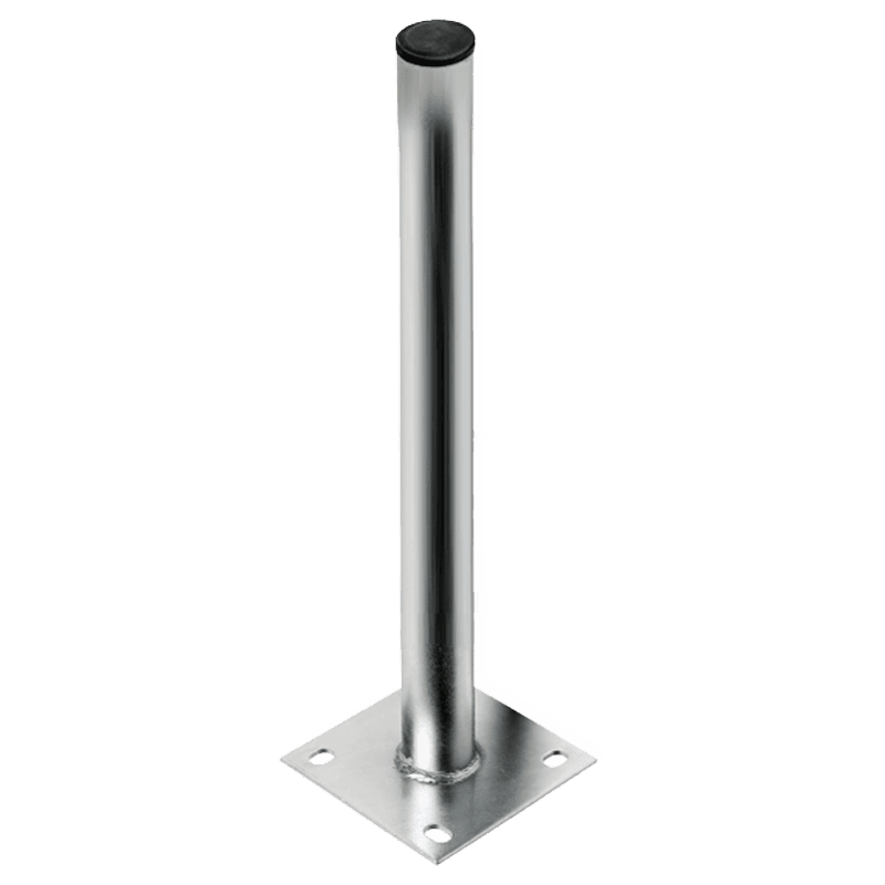 Verkeersbordpaal aluminium met bodemplaat - Ø48x2000mm