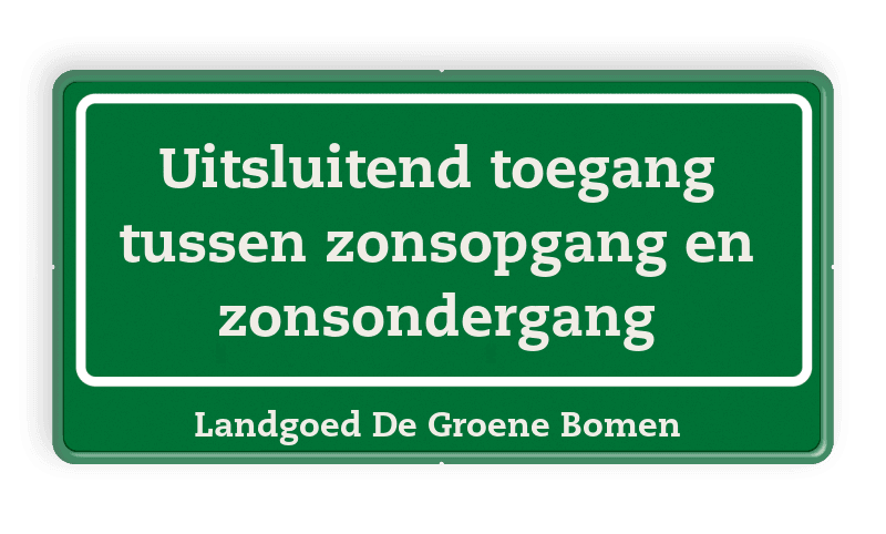 Bord met eigen tekst - groen/wit - reflecterend