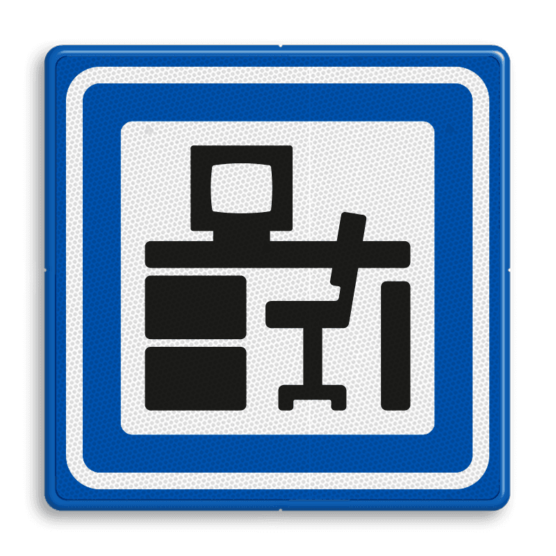Verkeersbord BW101 met pictogram kantoor(pand)