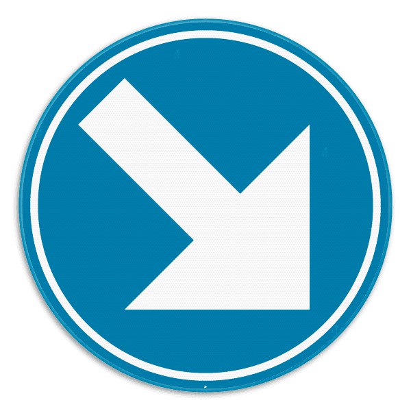 Veiligheidsbord - D1d - Verplicht rechts aanhouden