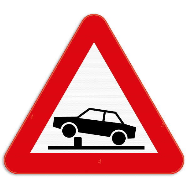 Gevaarsbord SB250 Opgelet verzinkbare paal