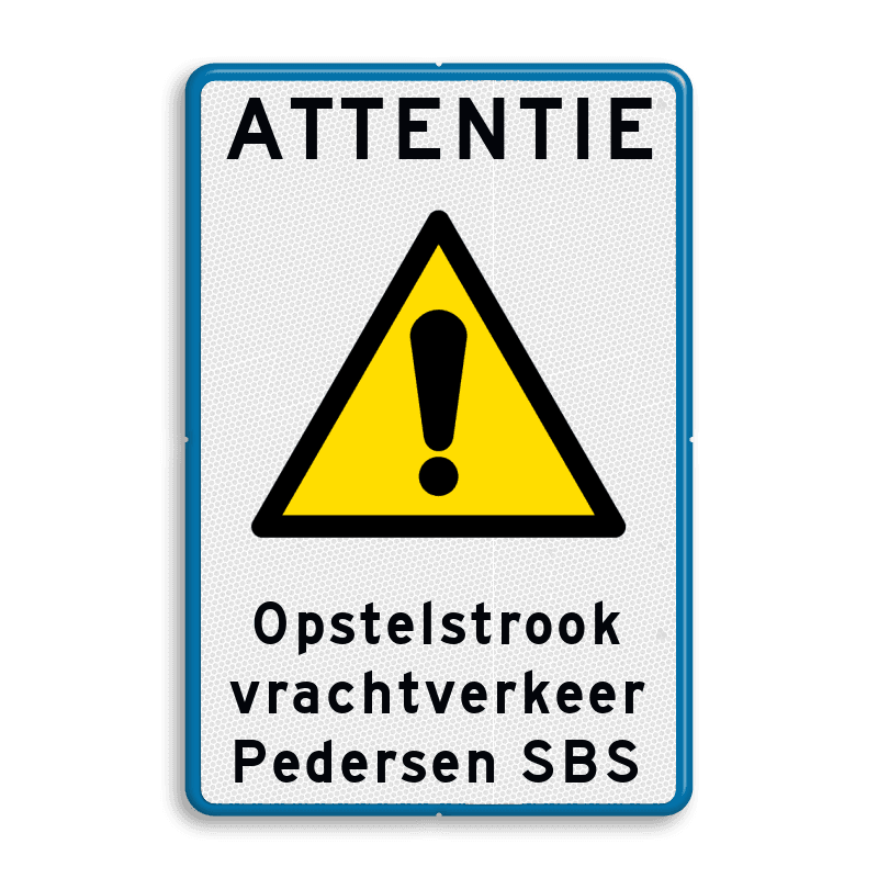 Attentiebord met pictogram en eigen tekst