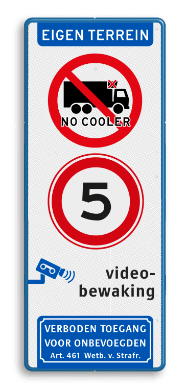Terreinbord vrachtwagens met coolers verboden met videobewaking e.d.
