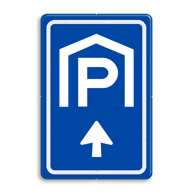 Verkeersbord RVV BW202 met pijl rechtdoor