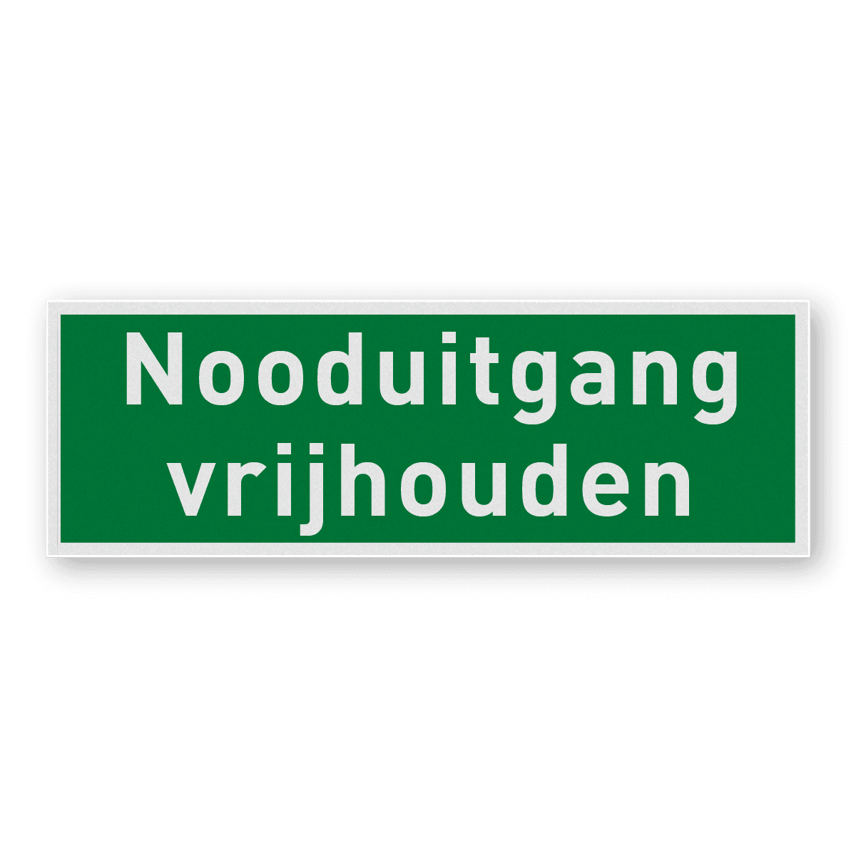 Bord of sticker nooduitgang vrijhouden - reflecterend