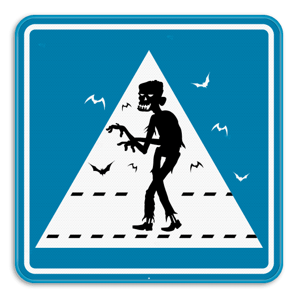 Verkeersbord SB250 - Overstekende zombie