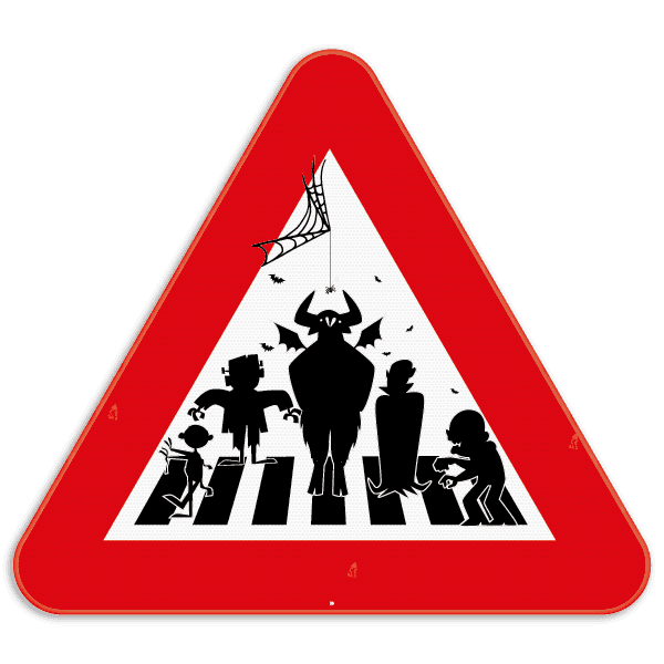 Verkeersbord SB250 - Overstekende monsters