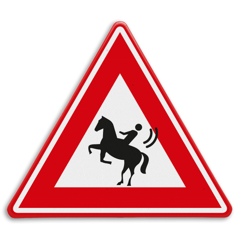Verkeersbord - waarschuwing vallende ruiters