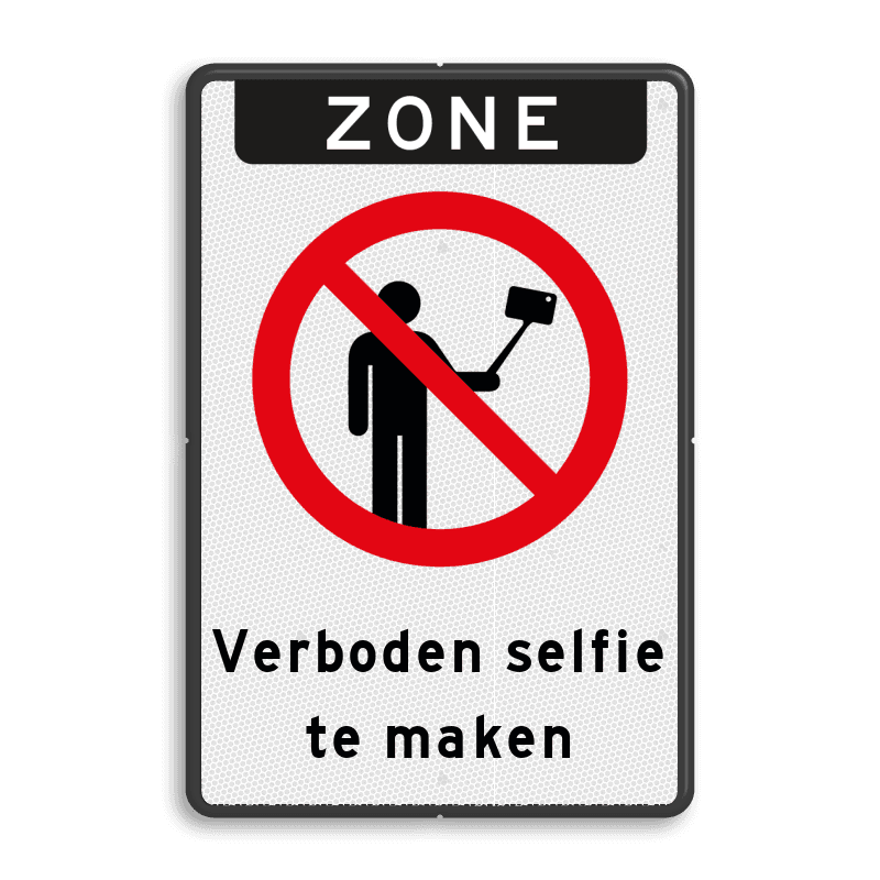 Informatiebord Verboden selfie te maken - No Selfie