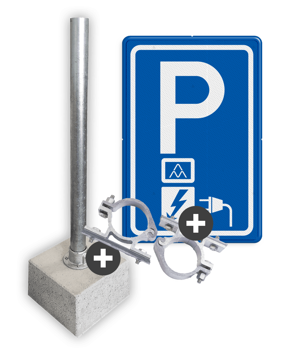Actiepakket Charge Amps - bord + paal + beugelset