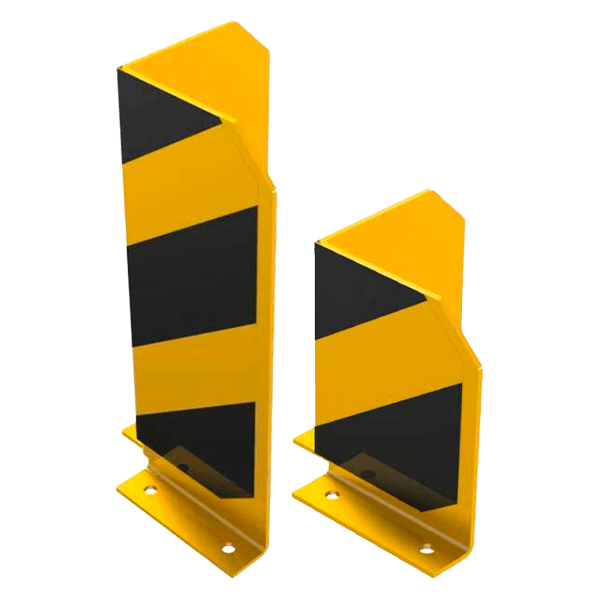 Protection d'angle en acier - 160x160x5mm - jaune/noir