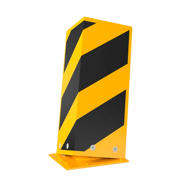 Hoekbescherming staal 160x160x5mm flexibel - geel/zwart - vloermontage