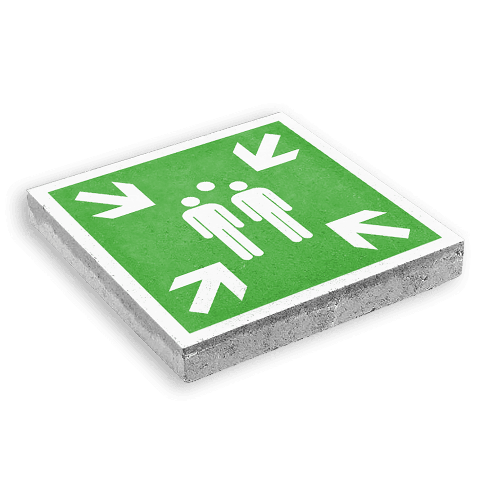 Dalle de signalisation 300 x 300 mm – Point de rassemblement