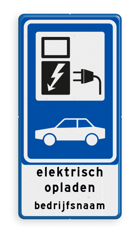 Parkeerbord elektrisch opladen met bedrijfsnaam - BEW101 SP19