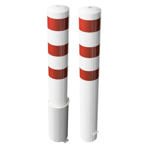 Rampaal Ø193mm staal - verzinkt of wit/rood - vast of uitneembaar