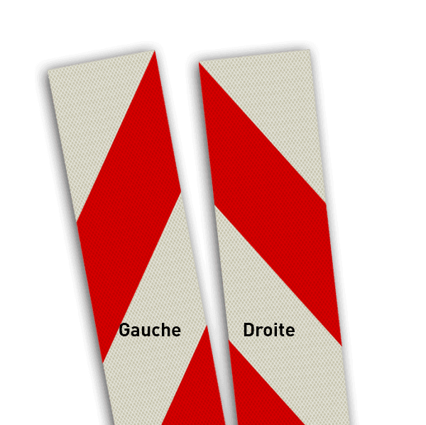 Cadre plat pour remorque de balisage 1800x1200mm, bandes 200mm rouge/blanc