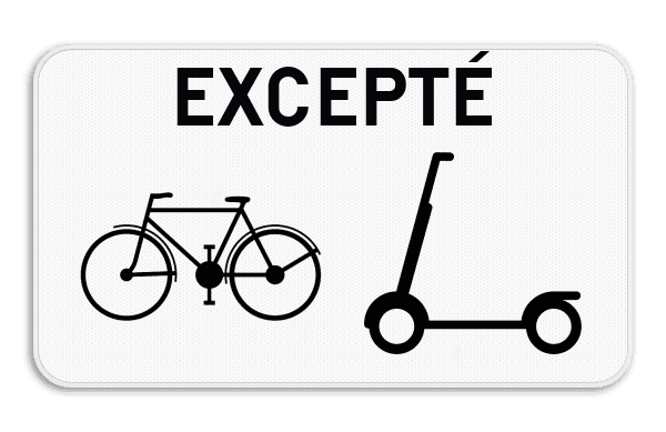 Panneau SB250 - M23 - Excepté bicyclettes et trottinettes