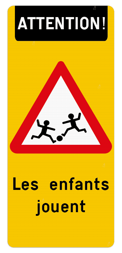Autocollant réfléchissant pour conteneur - Les enfants jouent - 350 x 800 mm