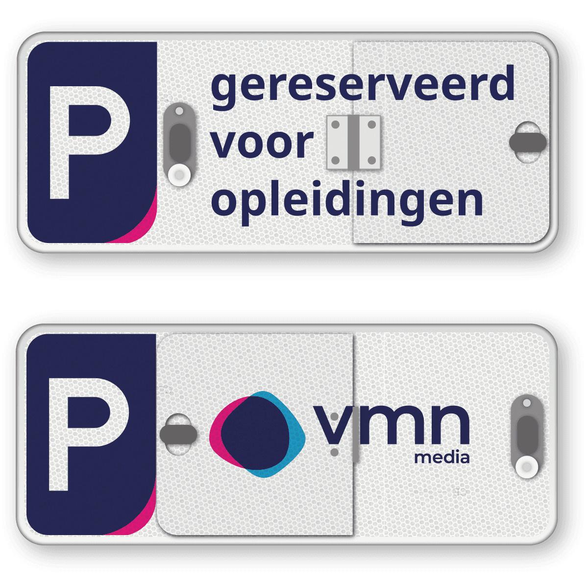 Klapbord 500x200mm met 2 standen en eigen ontwerp - reflecterend