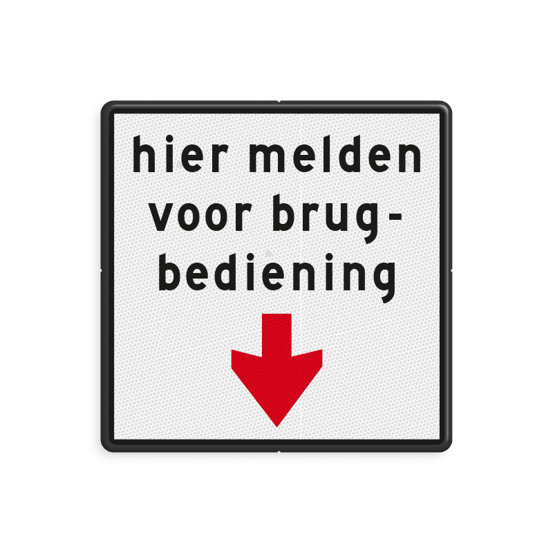 Scheepvaartbord BPR - Melden voor brugbediening