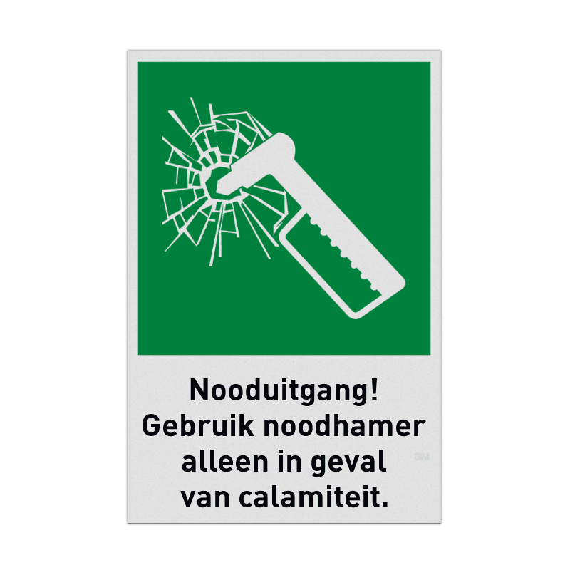 Evacuatiebord Noodhamer met tekst Nooduitgang